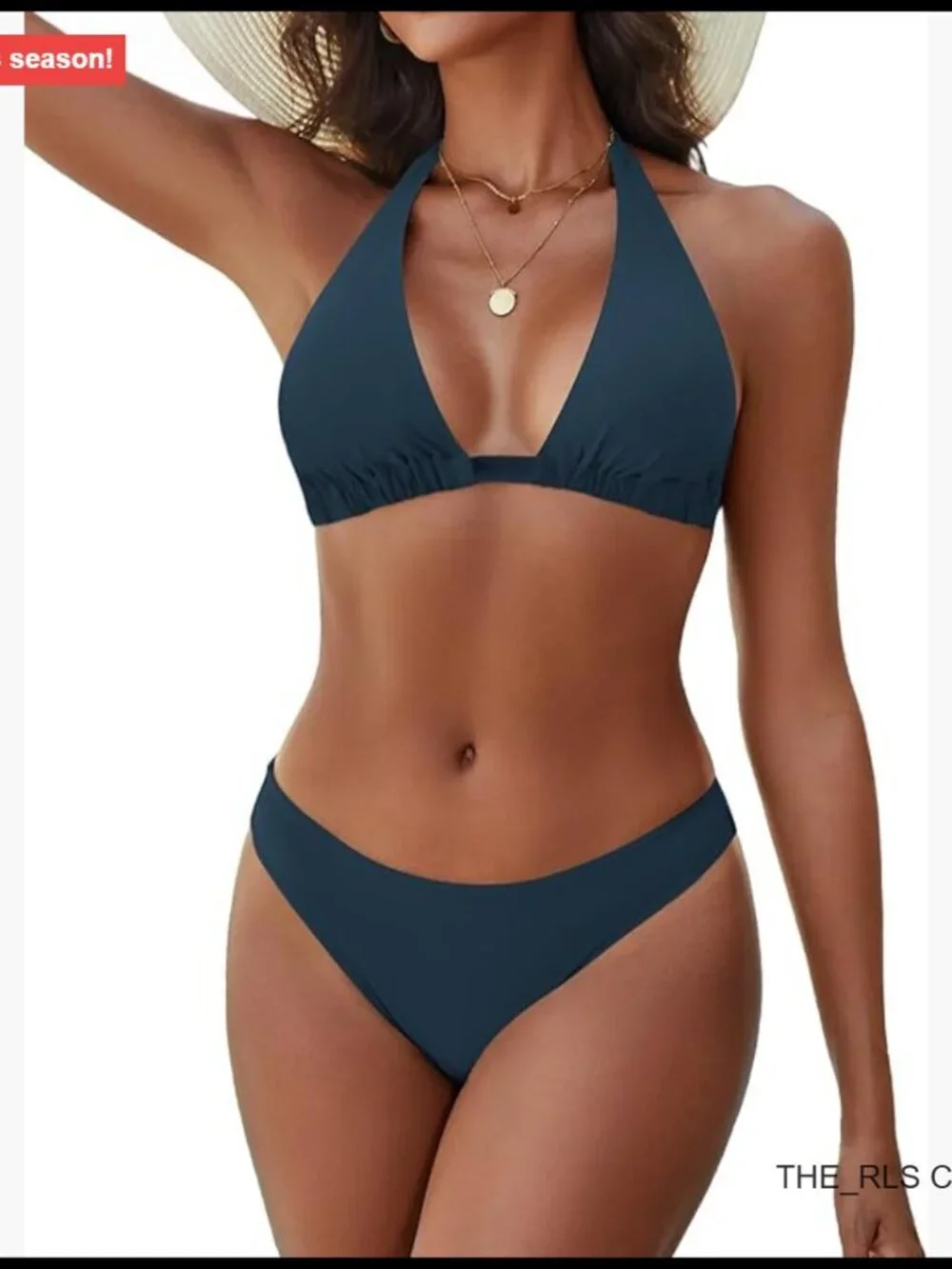 Women's Halter Triangle Bikini Set 2 Piece Swimsuit 82% Nylon 18% Spandex